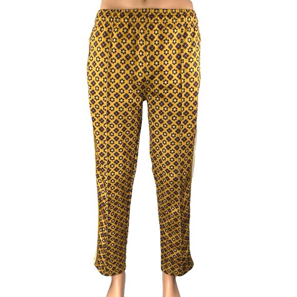 Urban Outfitters Oscar Tricot Mens Yellow Floral Straight Trousers Track Pants S - Picture 1 of 5